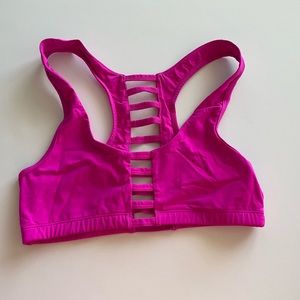 Hot pink sports bra